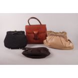A collection of four handbags, c.1960s, including a leather flap front example by Lowe (4)