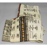 Six Mali marriage blankets, 20th century, woven with geometric patterns in bands in black and