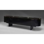 Armet, a large contemporary Italian ebonised bar, of rectangular form with rounded ends, the top