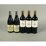 Three bottles of Segla Margaux 2008, seals and labels good, together with two bottles of Clos