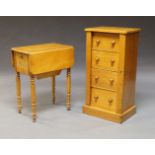 A Victorian oak Wellington chest, with four drawers, raised on plinth base, 92cm high x 46cm wide