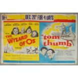 Two quad double feature film posters for the Wizard of Oz/Tom Thumb (2)