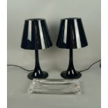 Philippe Starck for Flos, a pair of Miss K lamps, 43cm high, together with a large glass Asprey