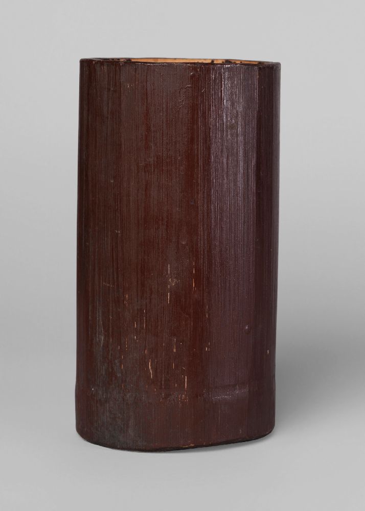 A Chinese bamboo brush pot, late 19th century, 20cm high