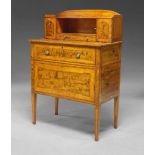 A George III and later satinwood and sabicu bonheur du jour attributed to George Simson, with a