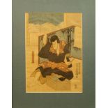 Uutagawa Kunisada, a print of a Japanese actor, 34.5 x 24.5cm, framed and glazed, together with