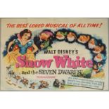 Snow White and the Seven Dwarfs, early 1951 A Walt Disney British Quad film poster, printed by