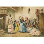 Francisco Candela, Spanish, late 19th/early 21st century- Flamenco dancing; watercolour on paper,