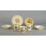 A Collection of Bunnykins china, 20th century, to include a Royal Doulton dish with raised sides,