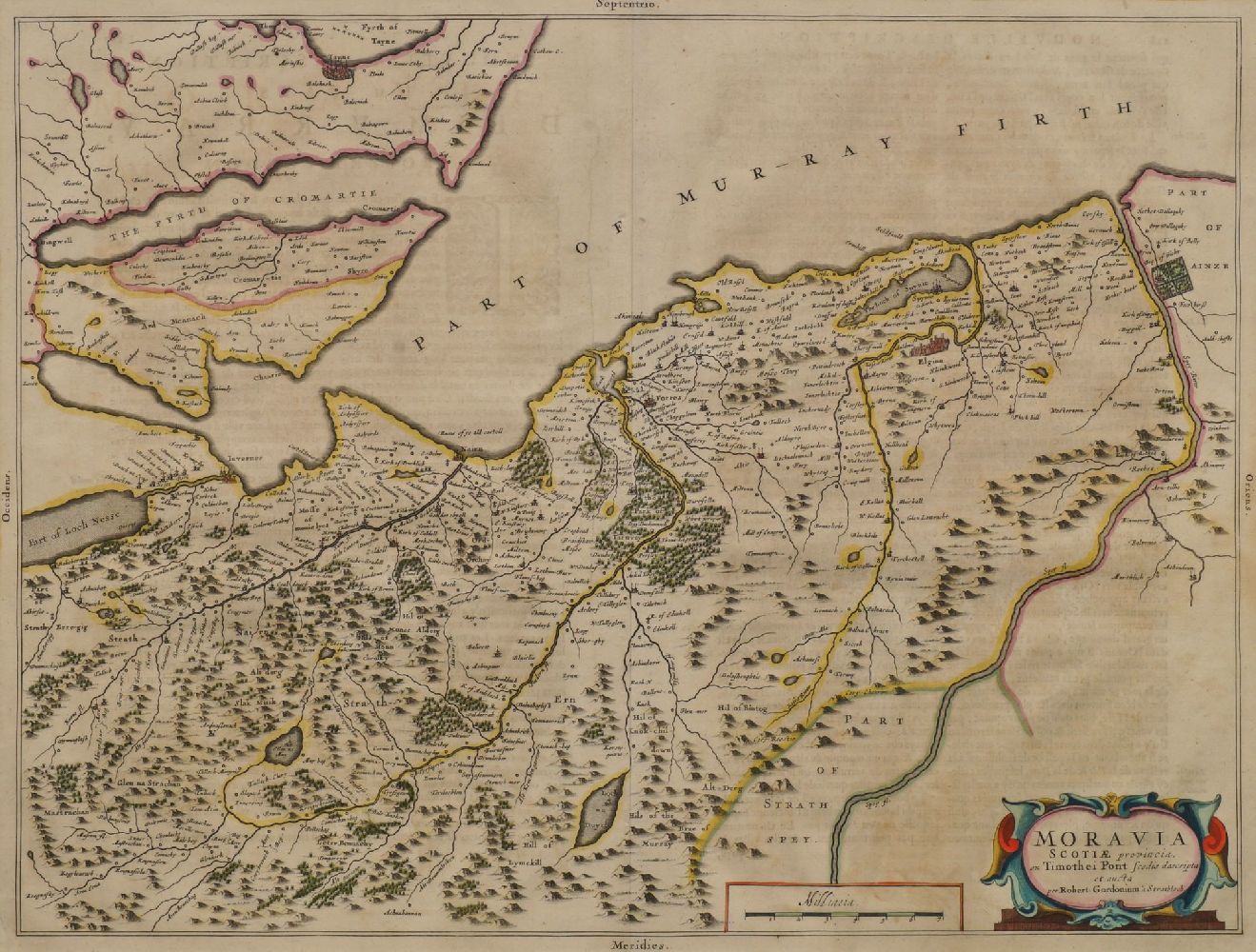 Joan Blaeu, Dutch 1596-1673- Moravia Scotiae provincia, ex Timothei Pont / scedis descripta et aucta