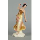 A Katzhutte porcelain figure of a Spanish girl. 20th century, modelled in a coloured gown with a