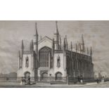 After Thomas Hosmer Shepherd, British 1793-1864- New Church, Stepney, Villa in the Regent's Park,