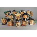 A collection of twenty five Royal Doulton toby jugs, to comprise Merlin, Izaak Walton, Monty, Old