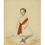 Thomas Seed, British, mid 19th century- Portraits of a Scottish girl and boy; watercolours, a