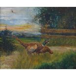 Peeter, European School, late 19th/early 20th century- Pheasant in grassland; oil on canvas,