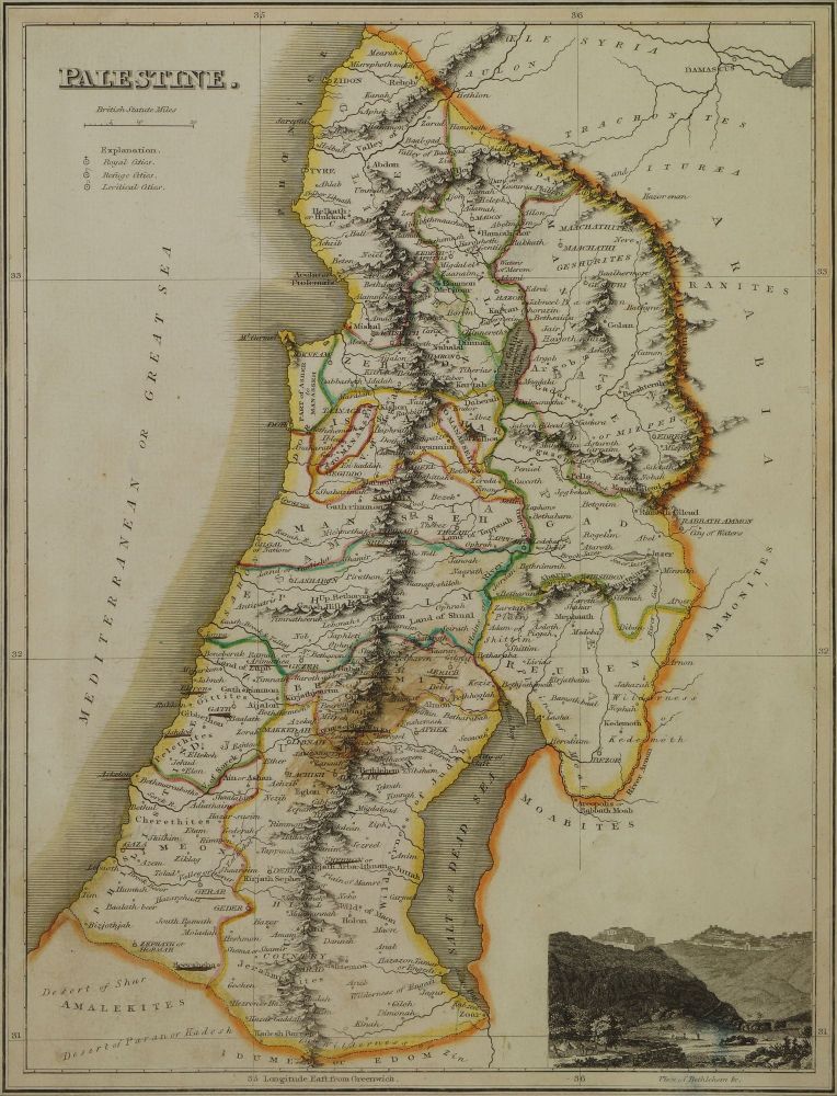 James Wyld, British 1812-1887- Palestine circa 1820; engraving with hand-colouring, publ. by John