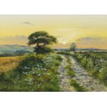 Andrew Dandridge, British b.1953- The Sunset - 'Beyond Truleigh Hill'; watercolour, signed and dated