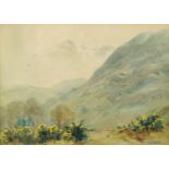 Henry Robinson Wilkinson, British 1884-1975- Mountain views and gorse; watercolour, signed, 26x36.