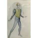 Peter Rice, British 1928-2016- Romeo costume design for theatre; watercolour over traces of