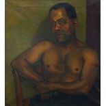 Belgian School, early-mid 20th century- Portrait of a seated male figure; oil on canvas, 73x64.5cm