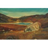 Hoch, Northern European School, mid 20th century- Mountain landscape; oil on canvas, signed and