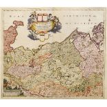 Frederick De Wit, Dutch 1610-1698- “Ducatus Meklenburgicus”…”; hand-coloured engraved map, 54x62.5cm