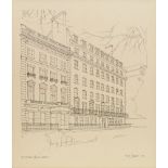 Paul Draper, British b.1947- 37 Grosvenor Square, London; pen and black ink, 53.5x47.5cm: together