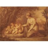 Francesco Bartolozzi RA, Italian 1727-1815- A Nest of Cupids; stipple engraving, publ. 10th May 1804