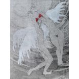 Louise Gabriel, British, 20th/21st century- Blissed; hand-coloured etching, signed, titled and