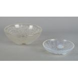 Lalique, 3204 Coquilles No. 5, a small finger bowl, 13.5cm diameter, together with a Sabino dish
