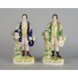 Two Staffordshire figures of Robbie Burns, late 19th/ 20th century, 33cm high (2)