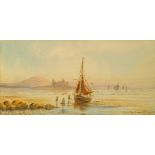 N K Farquhar, British, late 19th Century- New Dawlish; watercolour, signed and titled, 17.5x36.