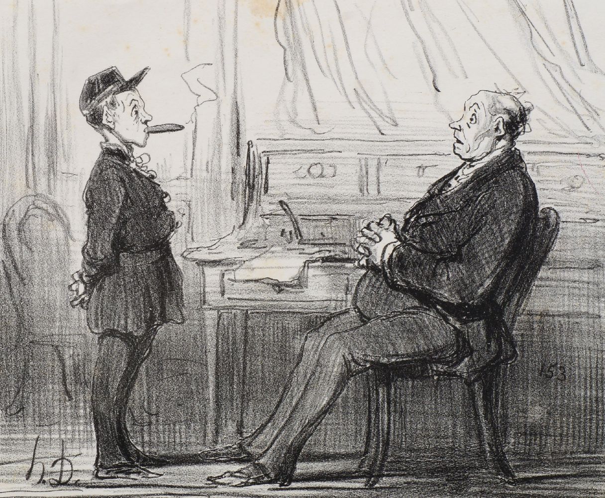 Honore Daumier, French 1808-1879- Plaisanterie que se permettent maintenant les chevaus, dans le - Image 2 of 2