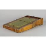 A Victorian brass bound walnut writing box, 30cm wide