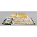 A Chinese silk rug, 153cm x 93cm and four other smaller Chinese rugs (5)