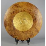 Jason Marlow, Canadian, 20th century, Celtic Bowl, a large turned and parcel-gilt Douglas Fir