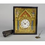 A Continental wall clock, late 19th/early 20th century, with an ebonised wooden case, the dial of