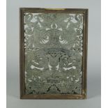 A pierced copper electrotype panel, late 19th/ century, decorated with double eagle heads holding