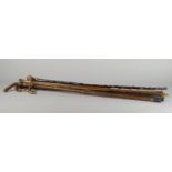 A silver handled walking cane, marks for Birmingham 1901, makers marks indistinct, 92cm long,