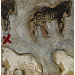 Sylvie Roques-Gaichies, French b.1957- Zebre no.X, 2001; oil on canvas, signed, further signed,