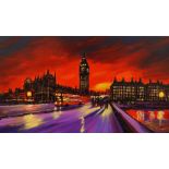 Paul Kenton, British b.1968, Westminster Bridge; giclee printed in colours, signed and numbered 93/