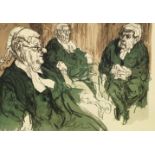 Feliks Topolski RA, Polish/British 1907-1989- Three Court of Appeal Judges; screenprint in