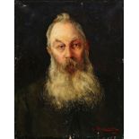 Delavault, late 19th century- Portrait of a bearded man; oil on canvas, signed and dated 1888,