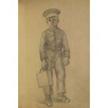 French School, late 19th/early 20th century- Portrait of a young cadet standing full-length in