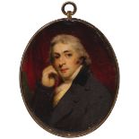 Attributed to George Chinnery, British 1774-1852- A portrait miniature of a gentleman, c.1795,