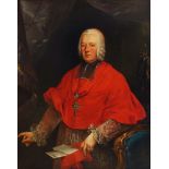 Attributed to Franz Xaver König, German 1711-1782- Portrait of a Cardinal standing half-length in