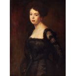 Central European School, late 19th/early 20th century- Portrait of a lady standing three-quarter