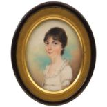 Nicholas Freese, British fl. 1794-1814- A portrait miniature of a young lady, c.1805, quarter-length