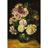 Ernest Filliard, French 1868-1933- Floral study; oil on canvas laid down on panel, signed, 40x29cm