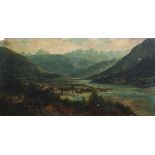 Clement, Austrian School, mid-19th century- Tryloean landscape; oil on panel, 13.3x26cm, (unframed)